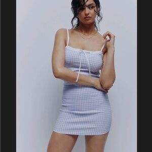 Ardene Blue Gingham bodycon dress